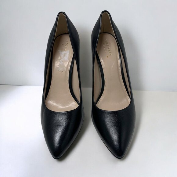 Cole Haan Women's Go-To Park Pumps Black Leather 3" Heel Sz 9 - Picture 6 of 12